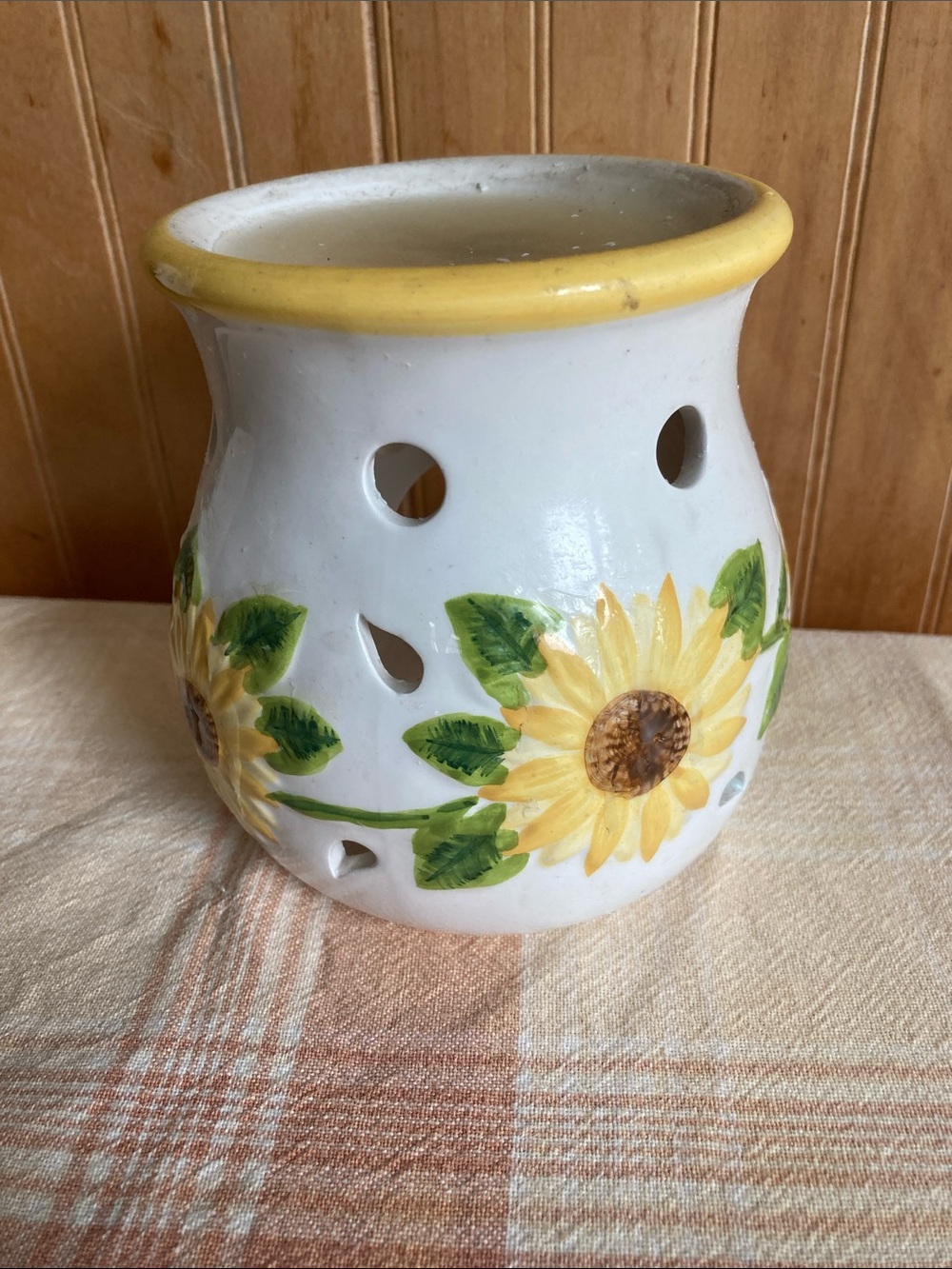 Sunflower Ceramic Tart Warmer - Yellow and Green
